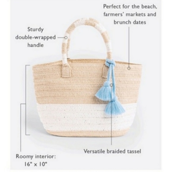 NWOT Altru straw tote/beach bag - Picture 2 of 8